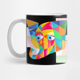 Cute Elephant - Funky Colorful Geometric Design Mug